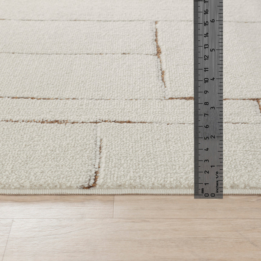 Lisa Scandi Modern High Pile Ivory/Brown Rug