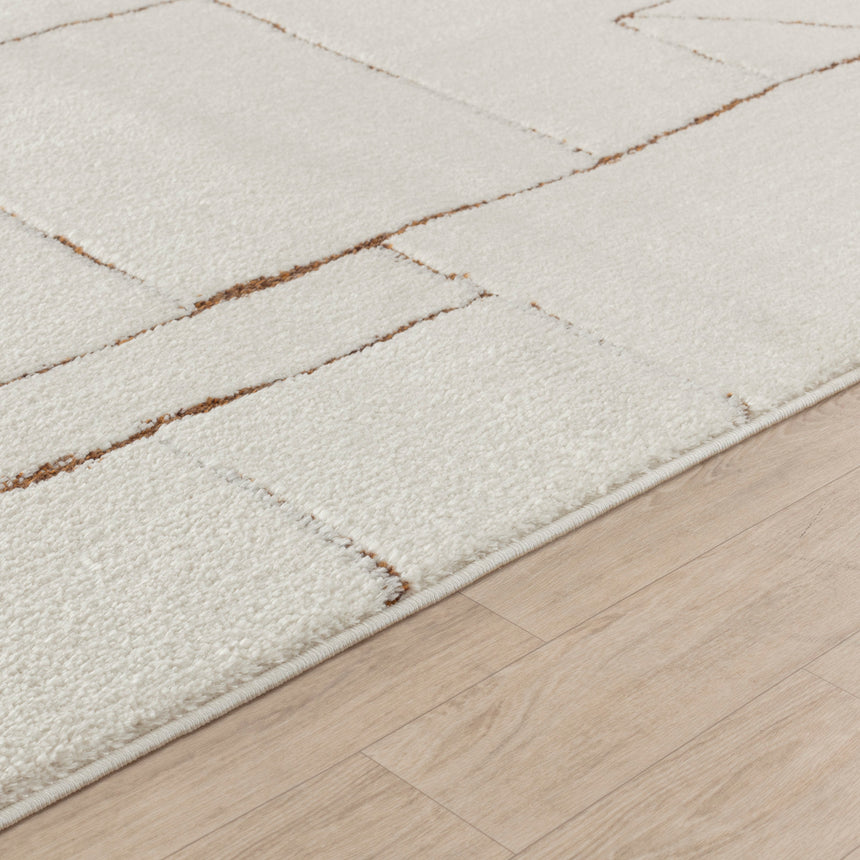 Lisa Scandi Modern High Pile Ivory/Brown Rug