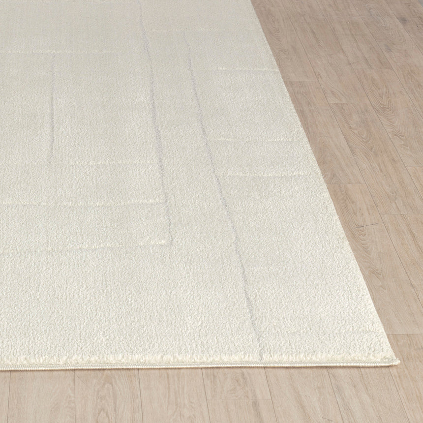 Lisa Scandi Modern High Pile Ivory/Off-White Rug