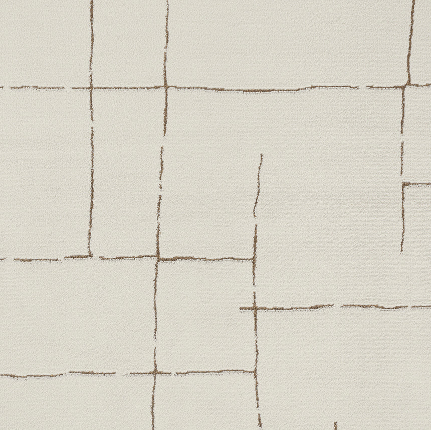 Ava Scandi Modern High Pile Ivory/Brown Rug