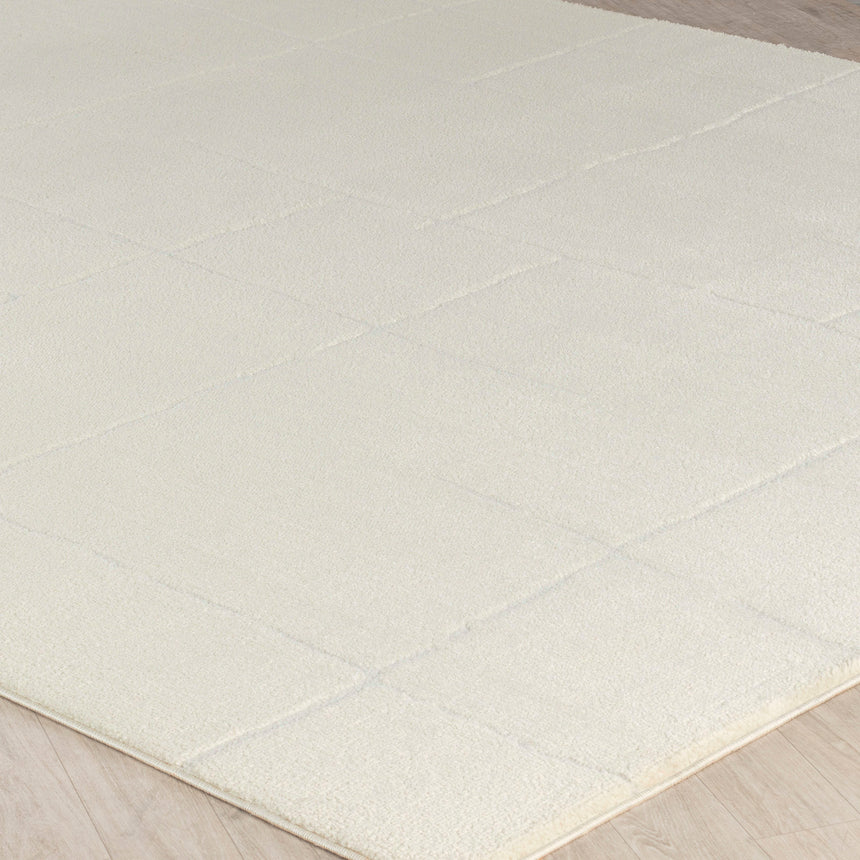 Ava Scandi Modern High Pile Ivory/Off-White Rug