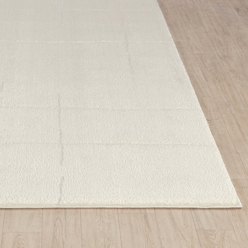 Ava Scandi Modern High Pile Ivory/Off-White Rug