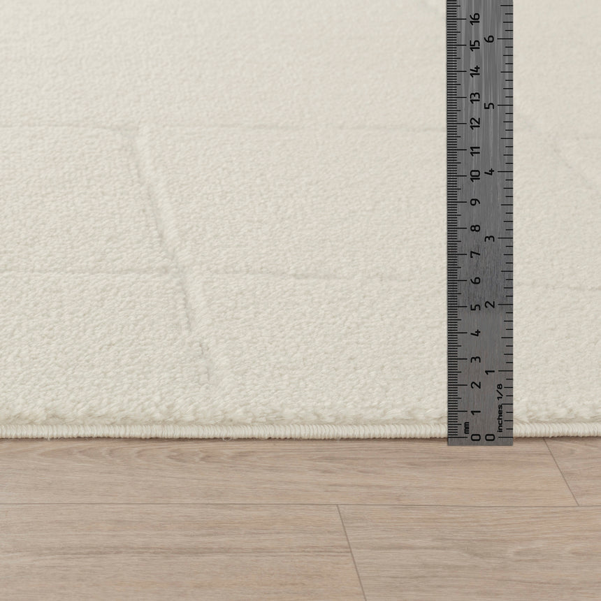 Ava Scandi Modern High Pile Ivory/Off-White Rug