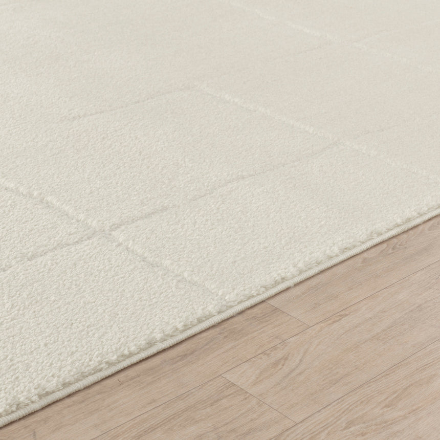 Ava Scandi Modern High Pile Ivory/Off-White Rug