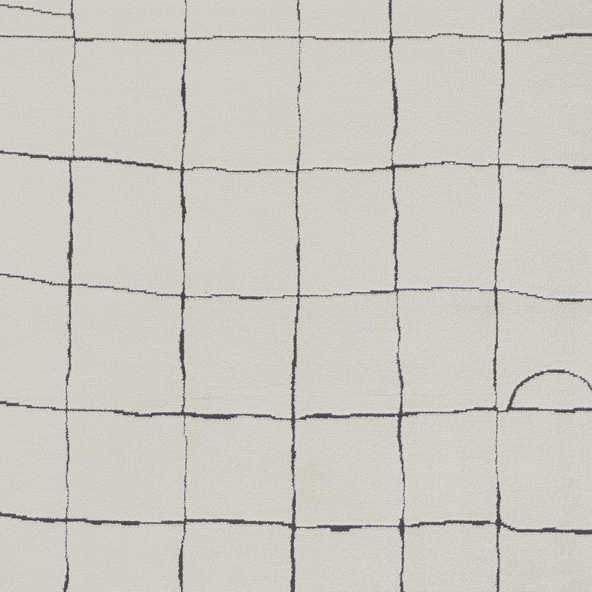 Hope Scandi Modern High Pile Ivory/Black Rug