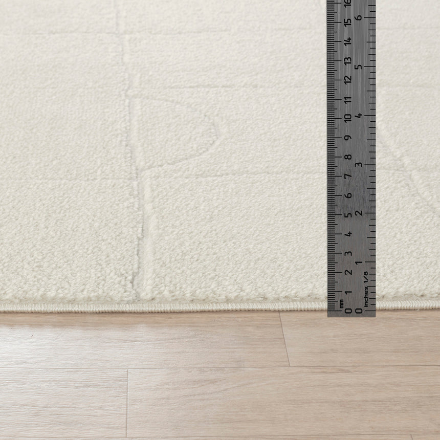 Hope Scandi Modern High Pile Ivory/Off-White Rug