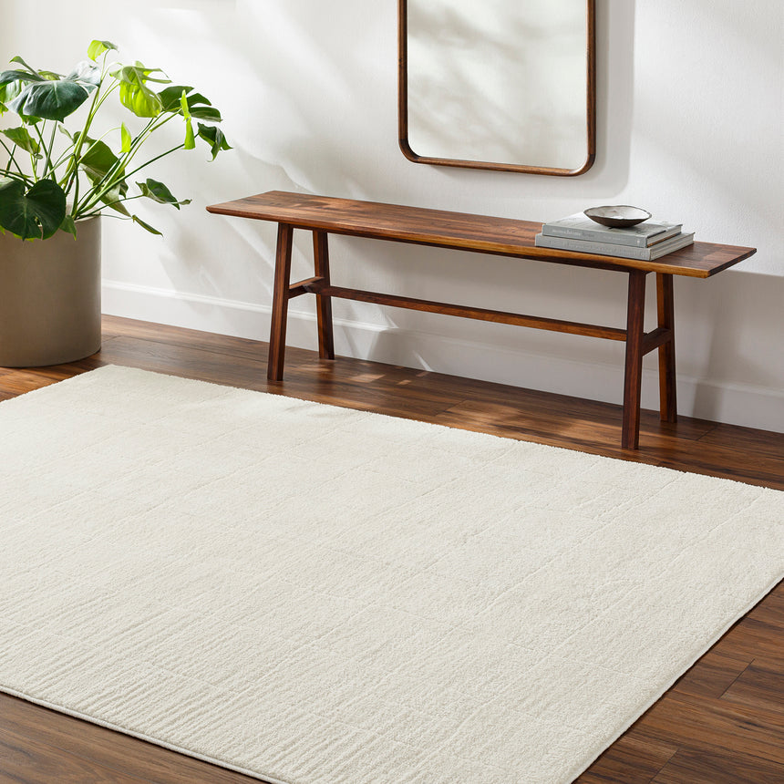 Hope Scandi Modern High Pile Ivory/Off-White Rug