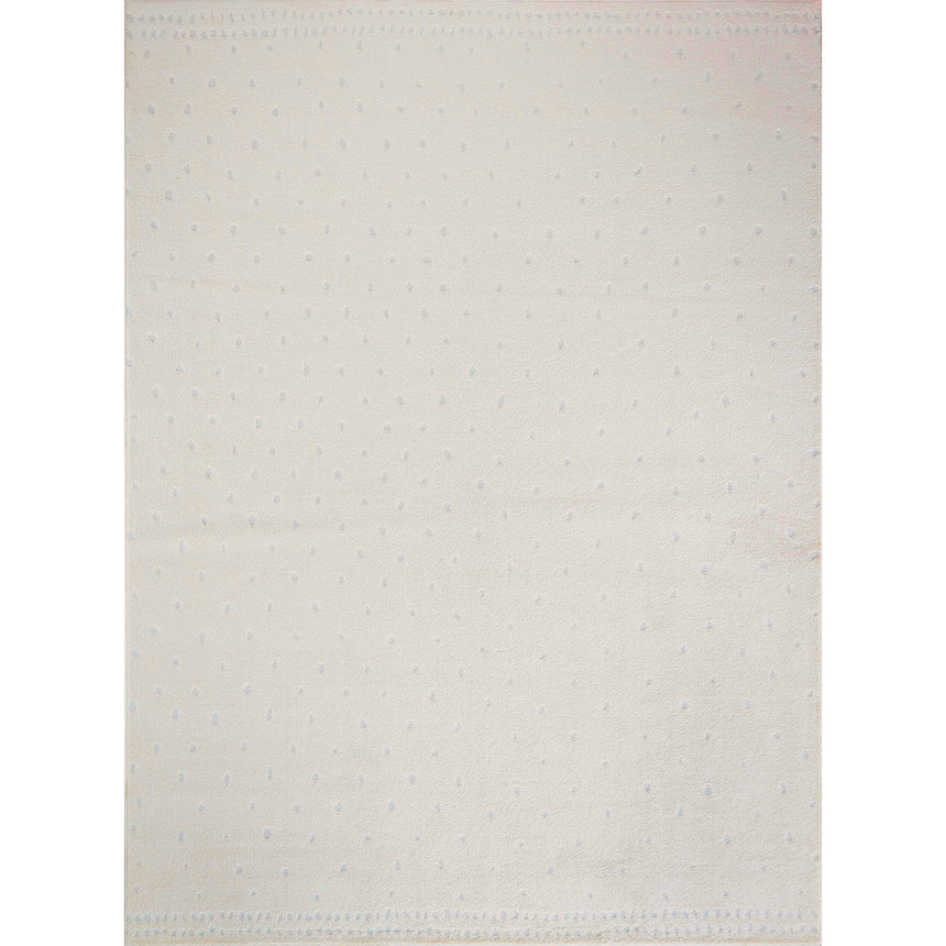 Hikari Scandi Modern High Pile Ivory/Off-White Polka Dot Rug