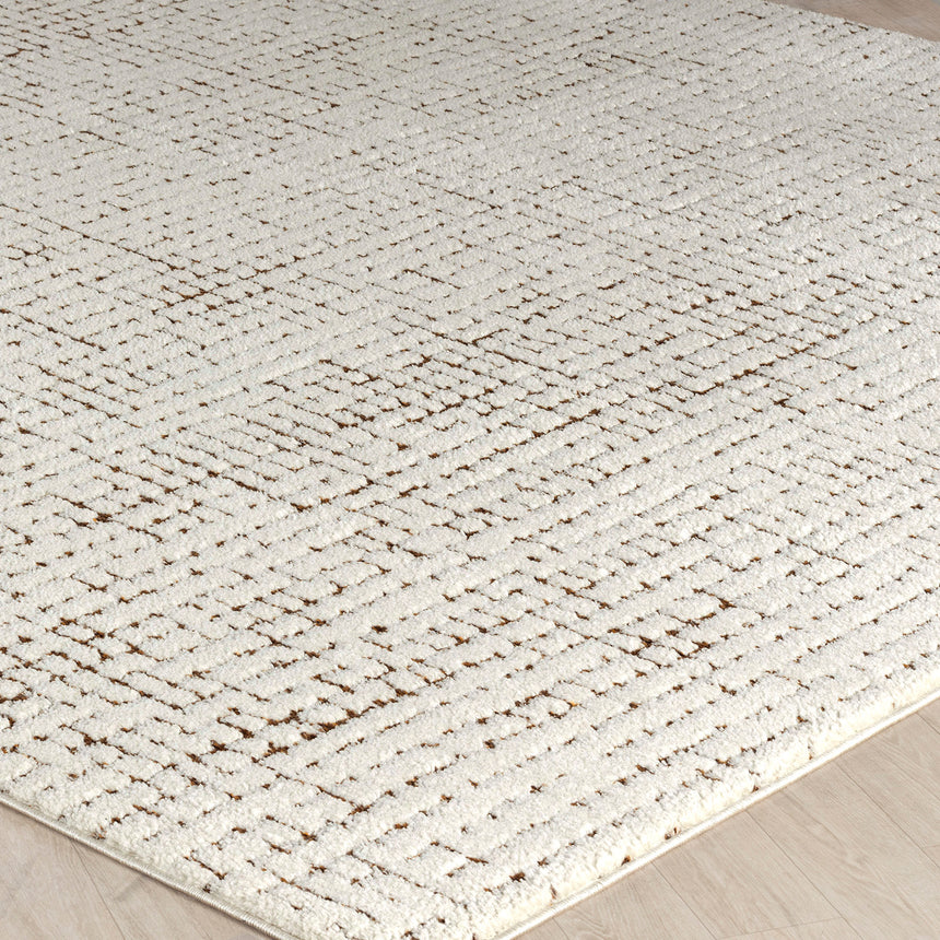Amandine Scandi Modern High Pile Ivory/Brown Rug