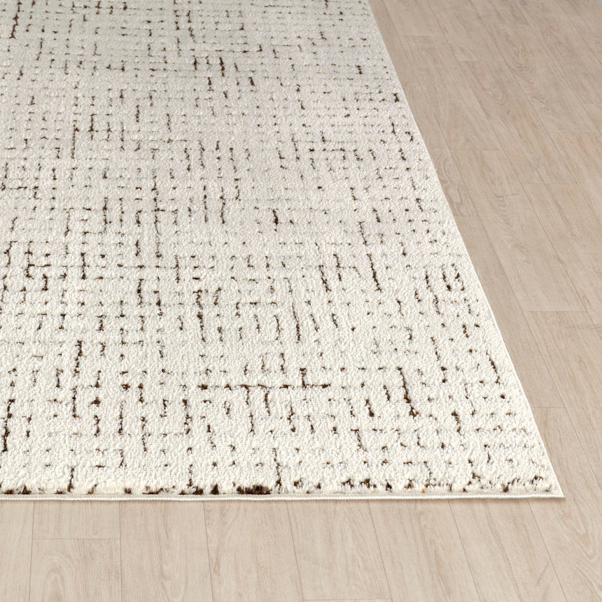 Amandine Scandi Modern High Pile Ivory/Brown Rug