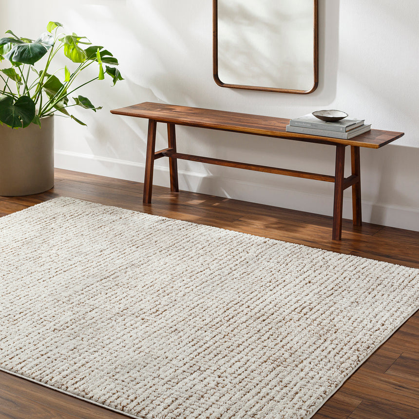Amandine Scandi Modern High Pile Ivory/Brown Rug
