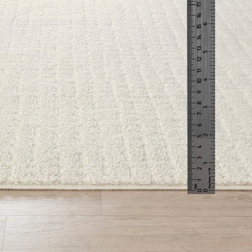 Amandine Scandi Modern High Pile Ivory/Off-White Rug