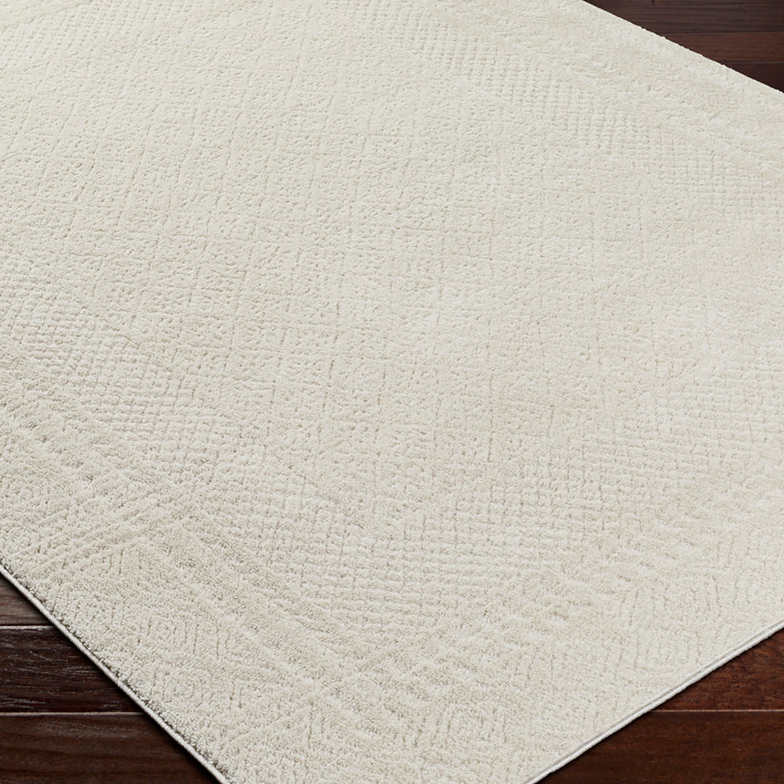 Ambre Scandi Modern High Pile Ivory/Off-White Rug