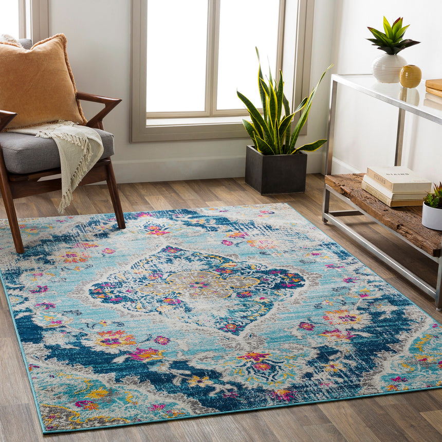 Romy Vintage Oriental Boho Blue Rug