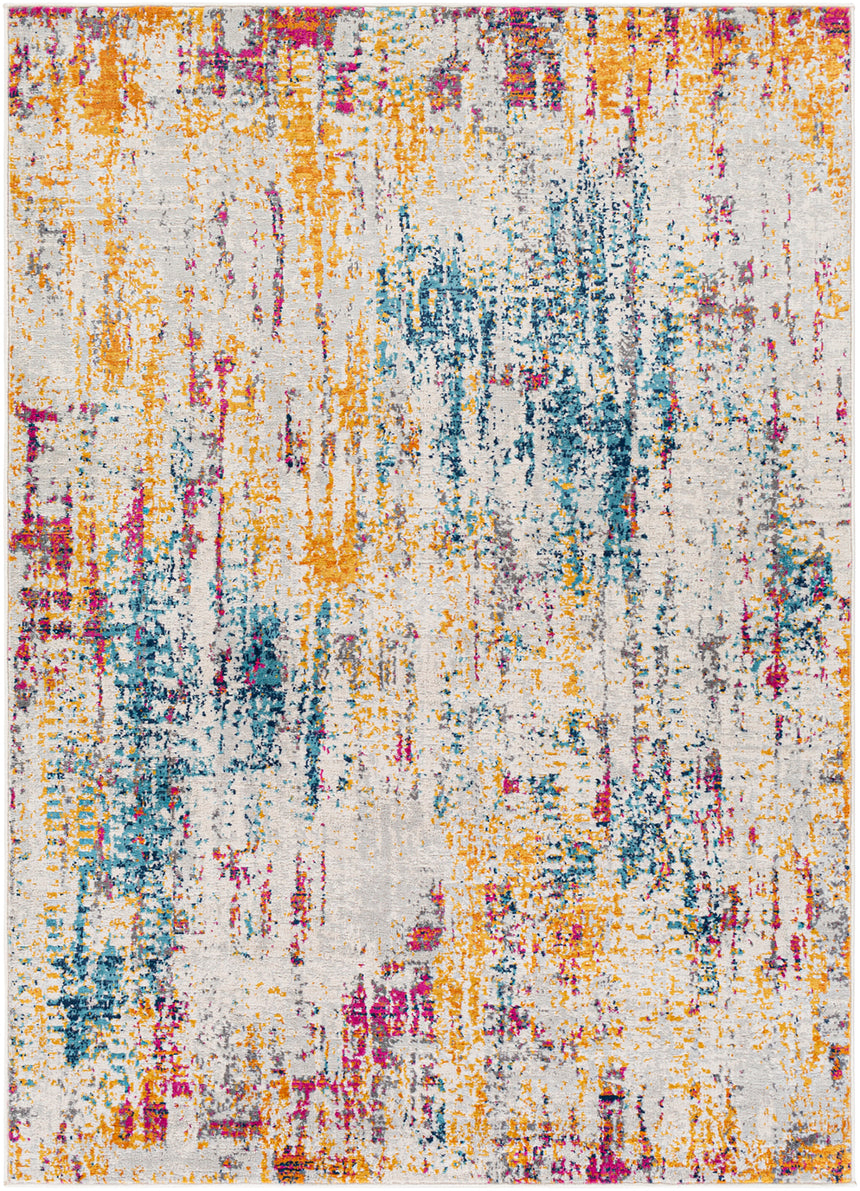 Alana Abstract Modern Marble Blue Rug