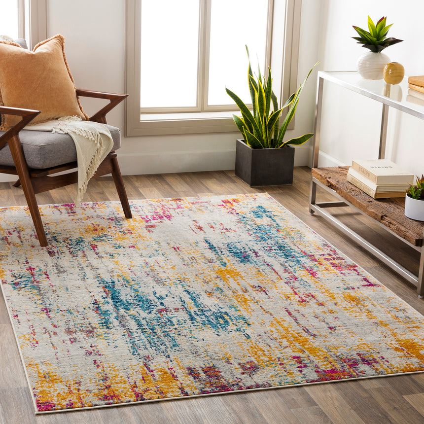 Alana Abstract Modern Marble Blue Rug