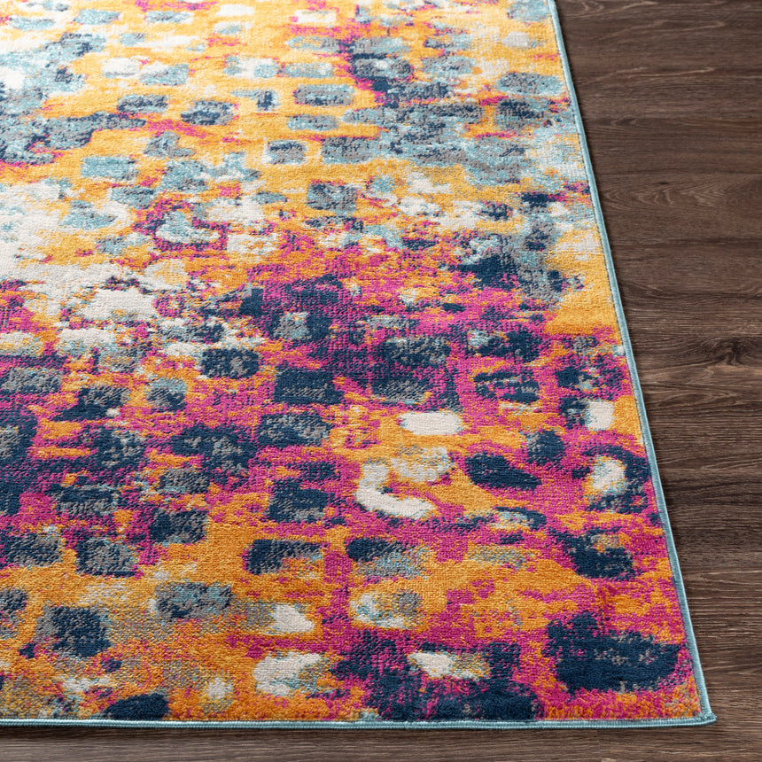 Amaya Abstract Modern Marble Saffron Rug