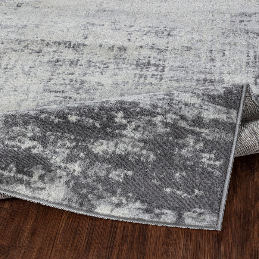 Milena Abstract Modern Marble Grey/White Rug
