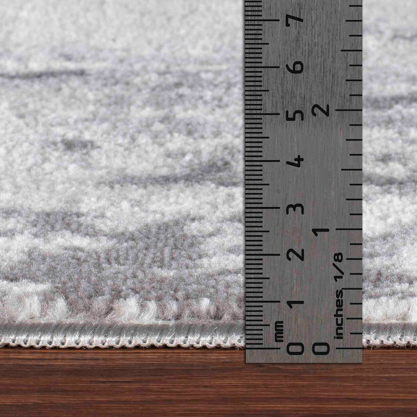 Milena Abstract Modern Marble Grey/White Rug