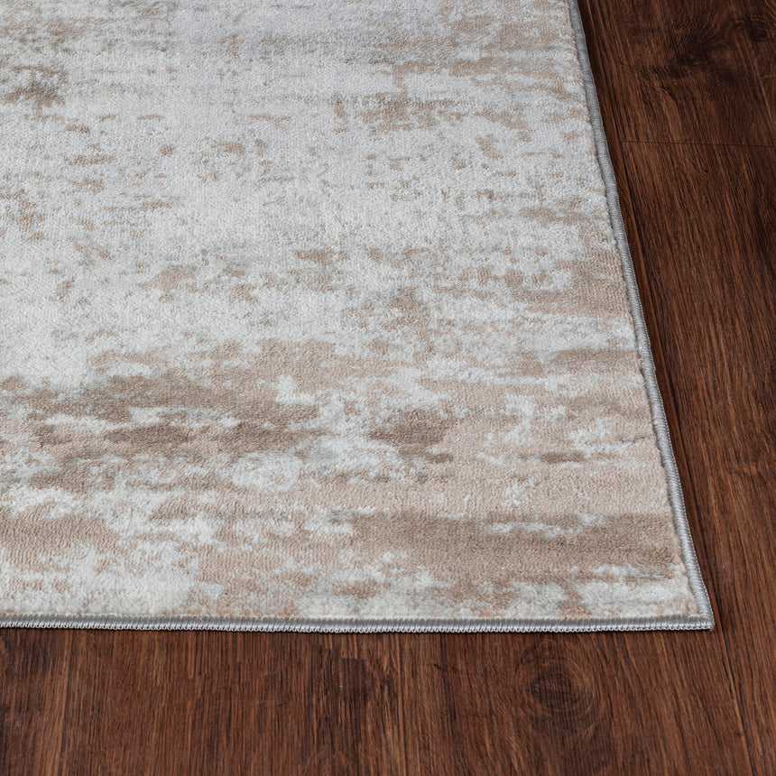 Milena Abstract Modern Marble Beige/White Rug