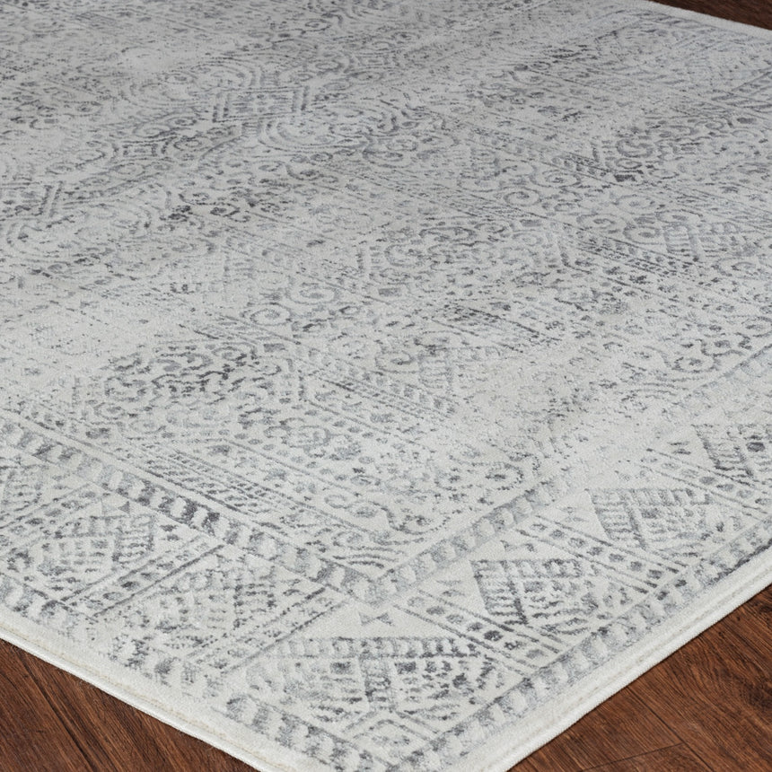 Dania Vintage Oriental Boho Grey/Ivory Rug