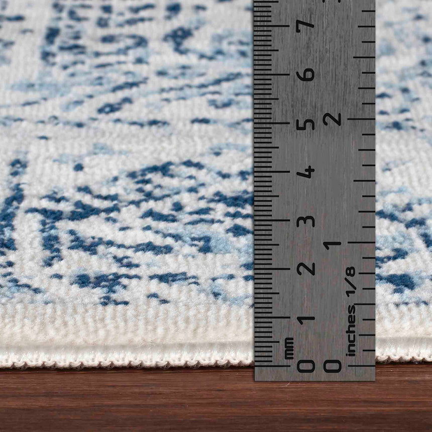 Dania Vintage Oriental Boho Blue/White Rug - Image 7