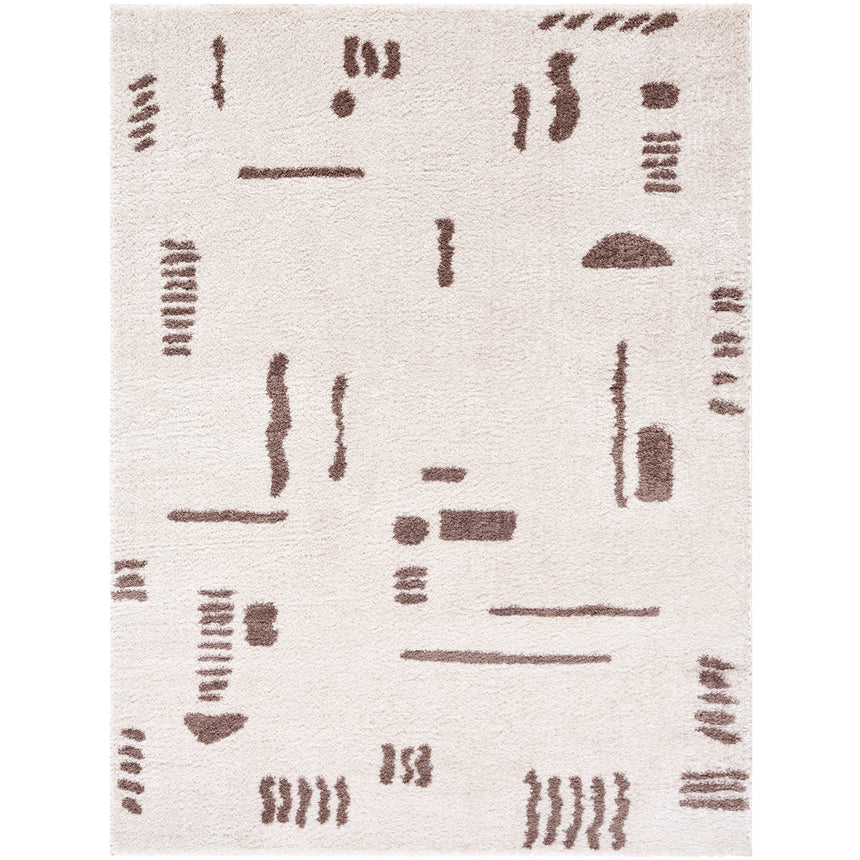 Soline Machine Washable Modern Shaggy Dark Brown Rug
