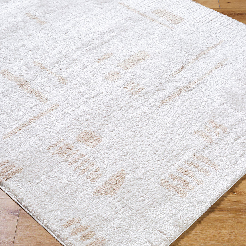 Soline Machine Washable Modern Shaggy Beige Rug
