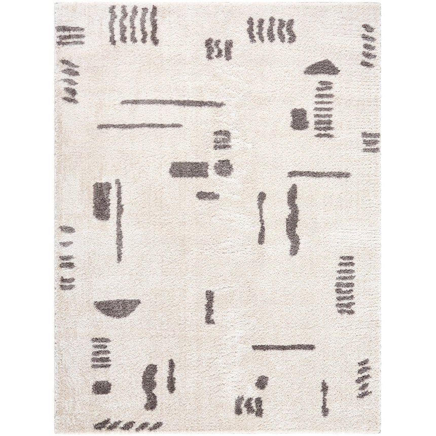 Soline Machine Washable Modern Shaggy Charcoal Rug