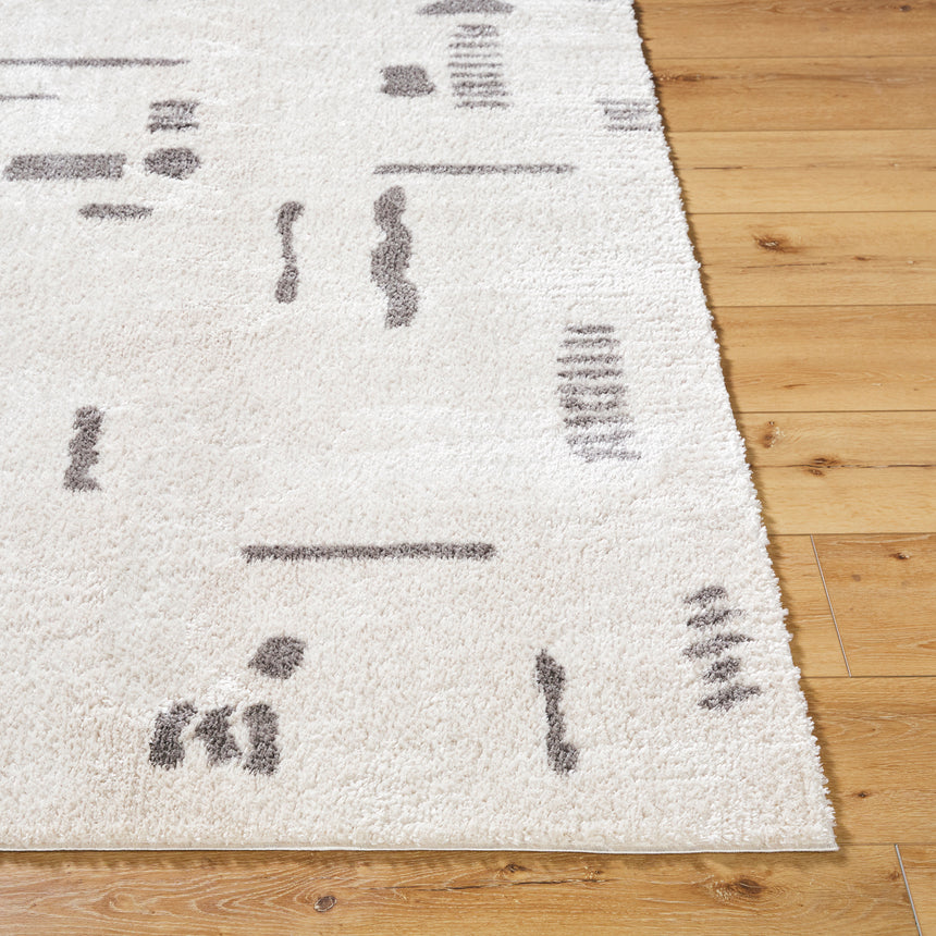 Soline Machine Washable Modern Shaggy Charcoal Rug