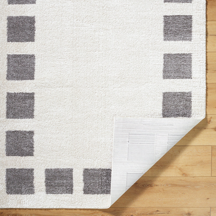 Amine Machine Washable Modern Shaggy Charcoal Rug