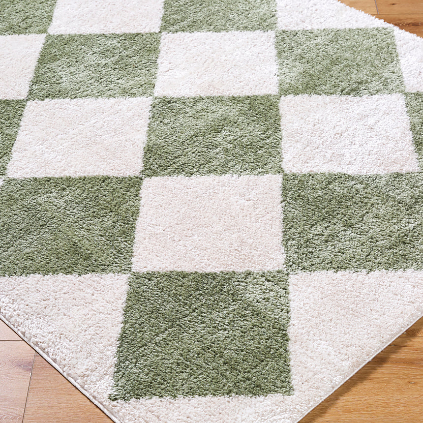 Deline Machine Washable Modern Shaggy Grass Green Rug - Image 6