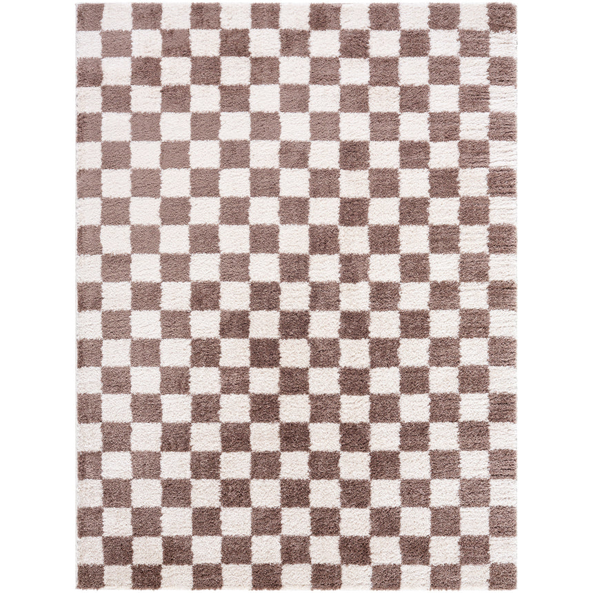 Izaline Machine Washable Modern Shaggy Dark Brown Rug