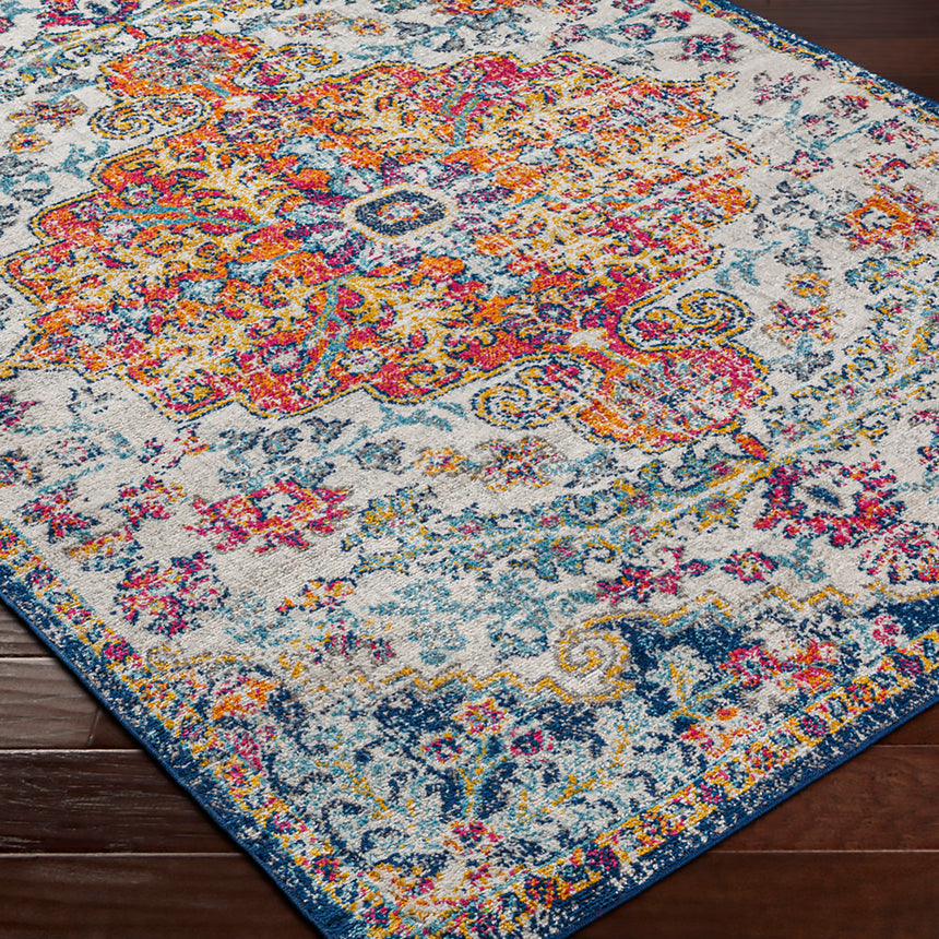 Lou Vintage Oriental Boho Saffron/Navy Rug