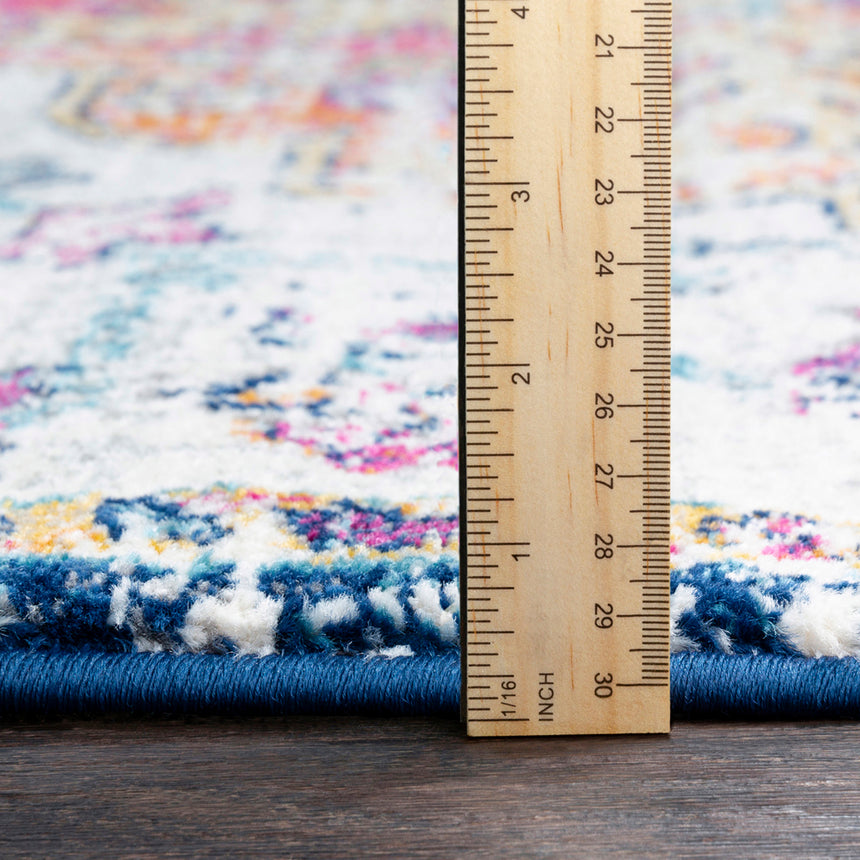 Lou Vintage Oriental Boho Saffron/Navy Rug