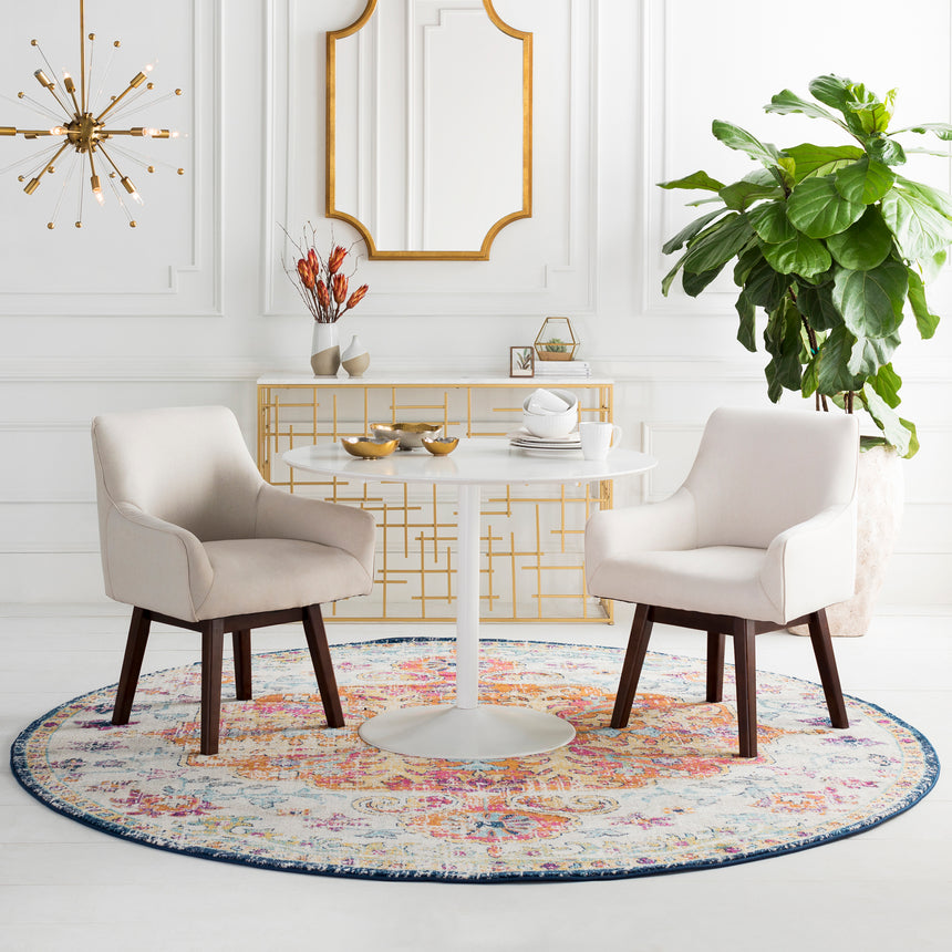 Lou Vintage Oriental Boho Saffron/Navy Rug