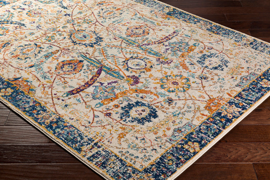 Kush Vintage Oriental Boho Blue/Beige Rug