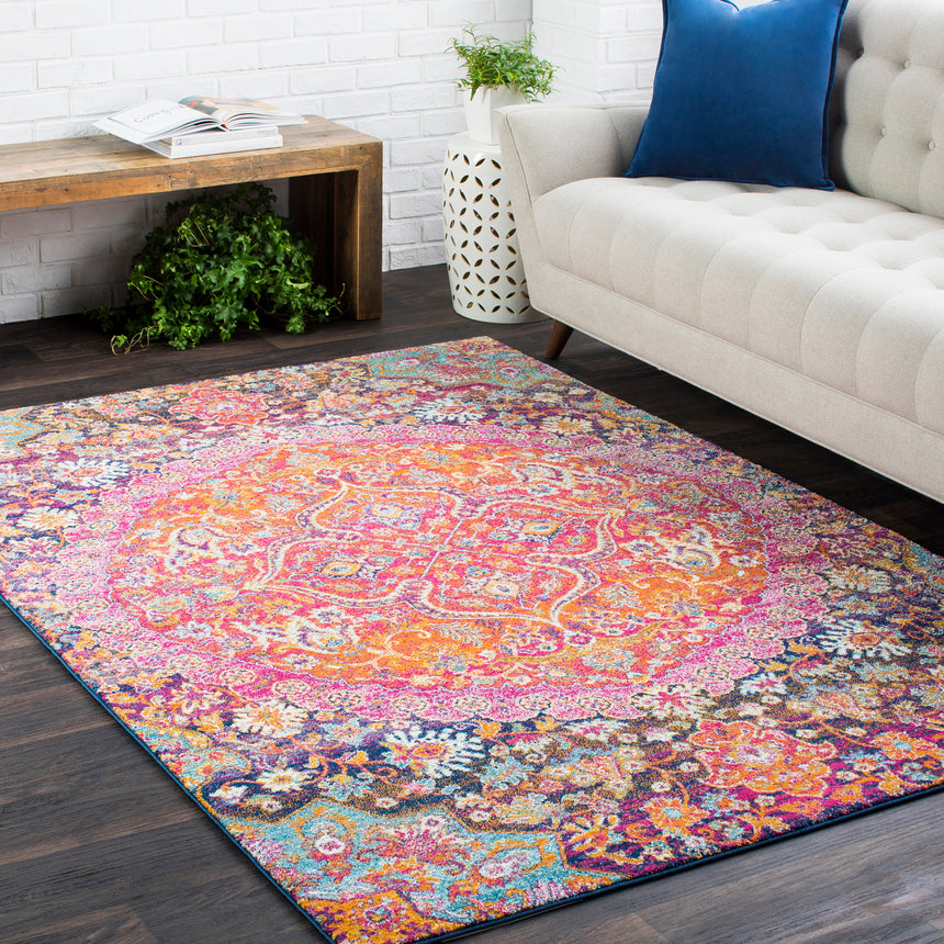 Neerja Vintage Oriental Boho Garnet Rug