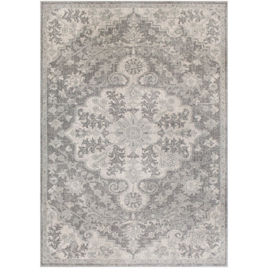 Lou Vintage Oriental Boho Charcoal Rug