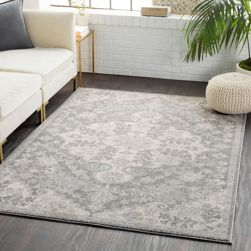 Lou Vintage Oriental Boho Charcoal Rug