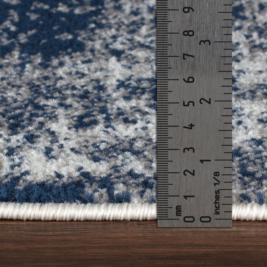 Daisy Abstract Modern Marble Blue Rug - Image 7