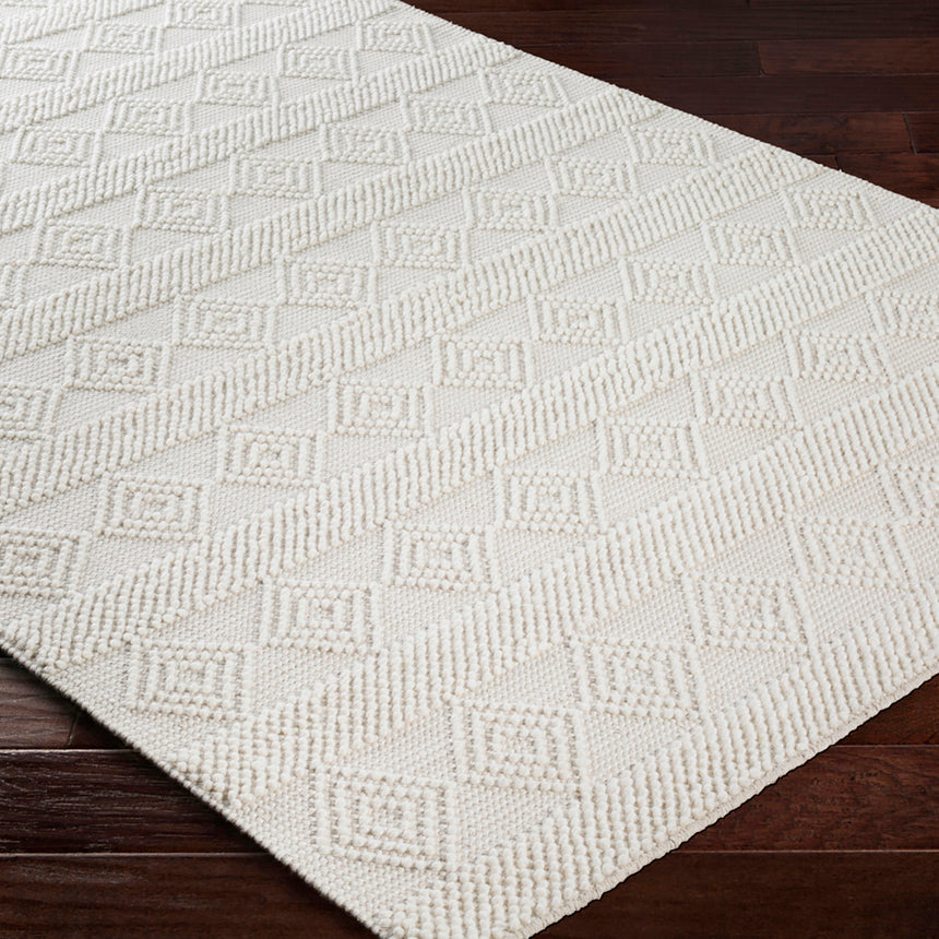 Tarini Hand-Woven Cottage Wool White Rug