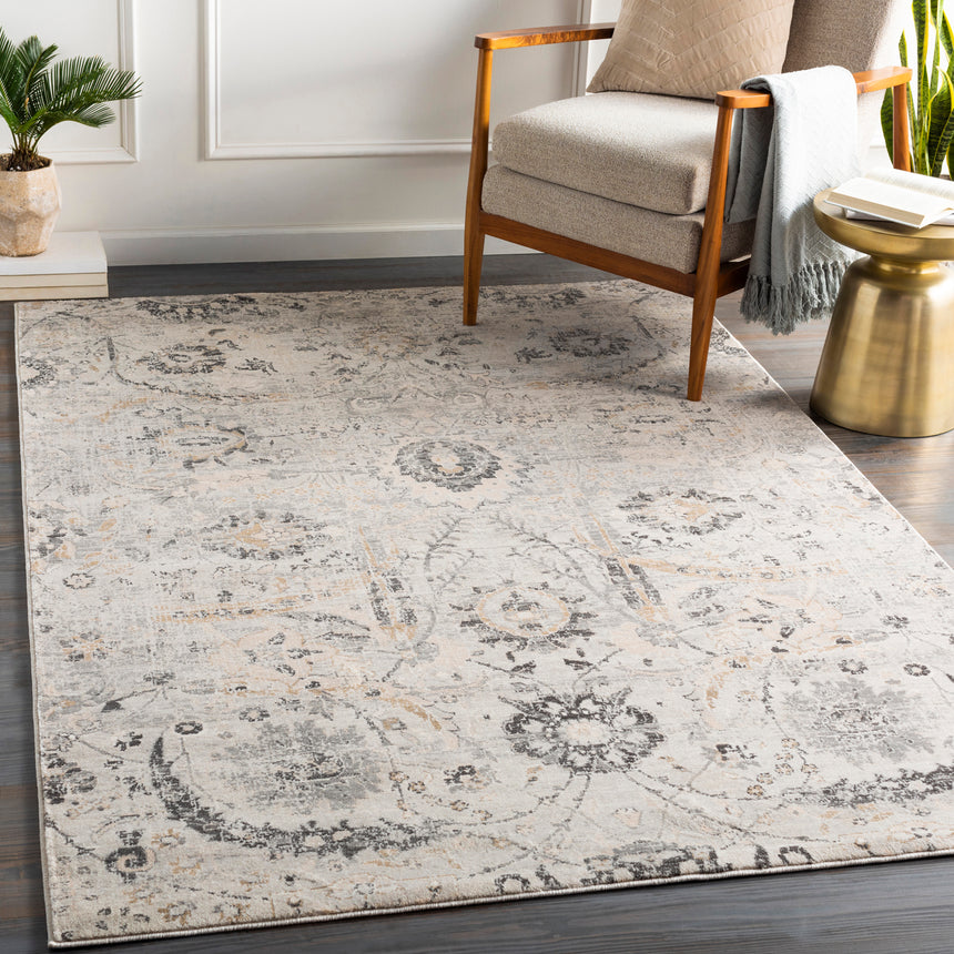 Aarya Vintage Oriental Boho Charcoal Rug