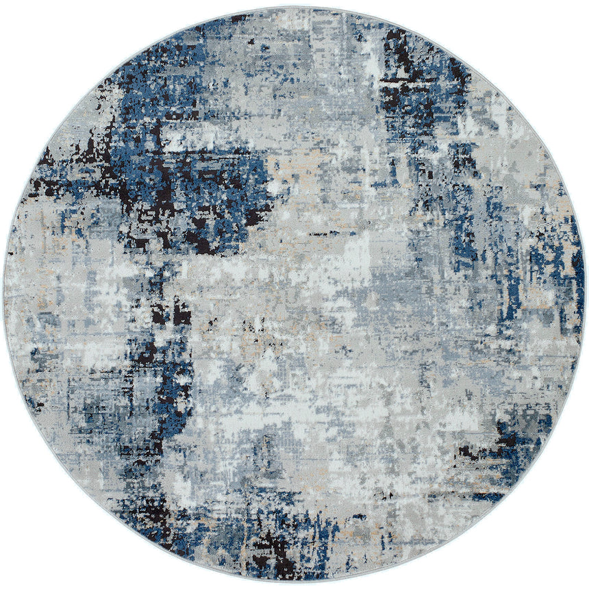Lena Abstract Modern Marble Denim Rug