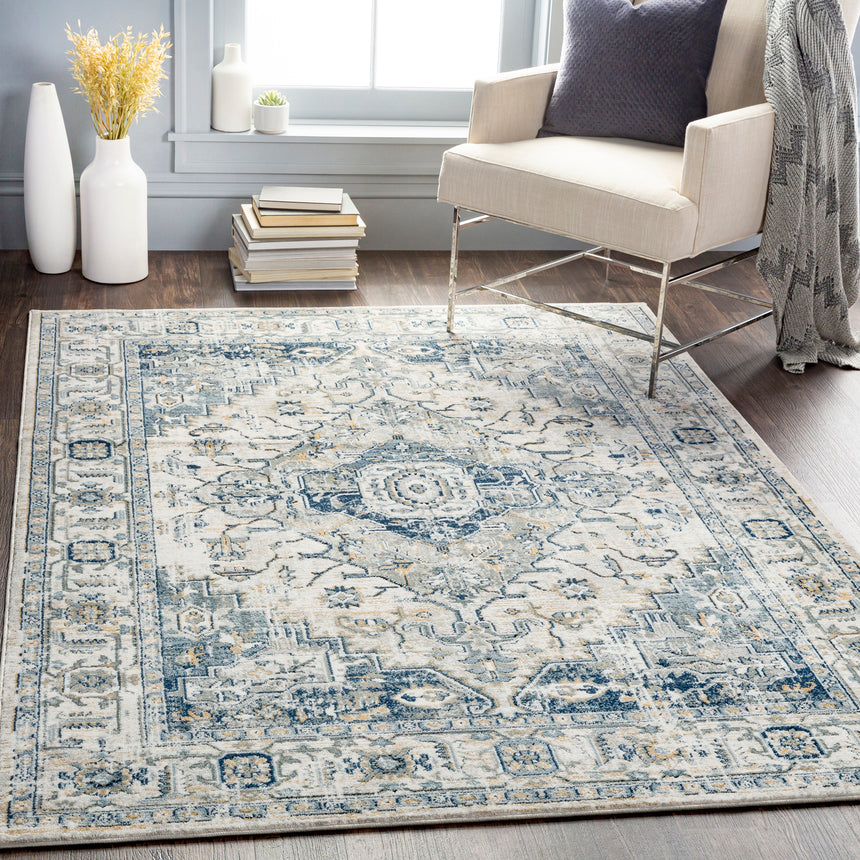 Dalila Vintage Oriental Boho Dark Blue Rug - Image 2
