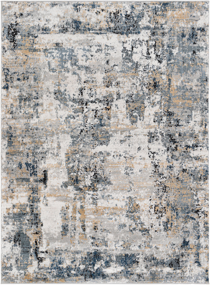 Lena Abstract Modern Marble Medium Grey Rug