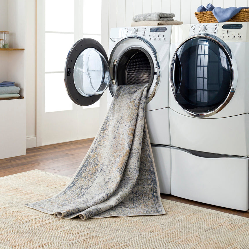 Vivian Machine Washable Traditionnal Boho Taupe Rug - Image 7