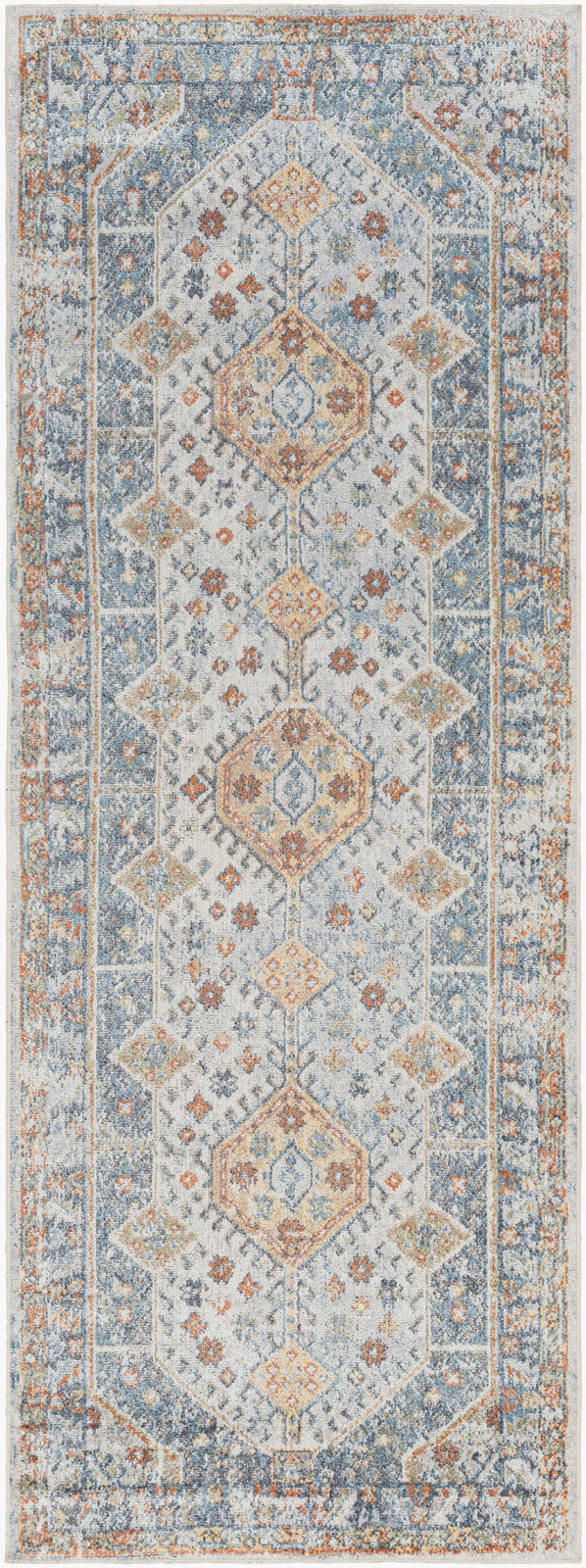 Alka Machine Washable Oriental Boho Denim Rug