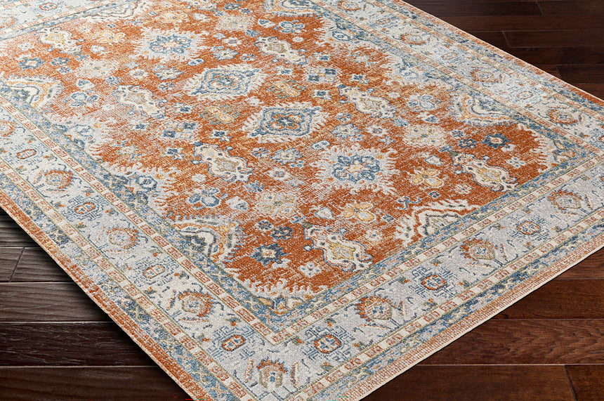 Avni Machine Washable Oriental Boho Burnt Orange Rug