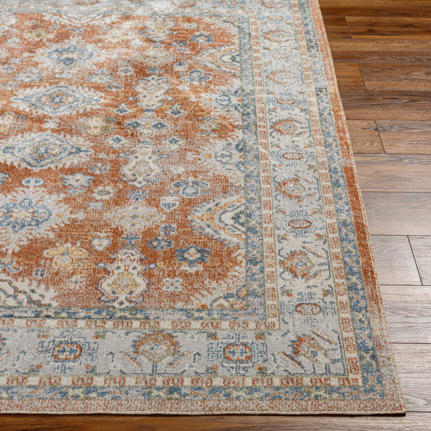 Avni Machine Washable Oriental Boho Burnt Orange Rug